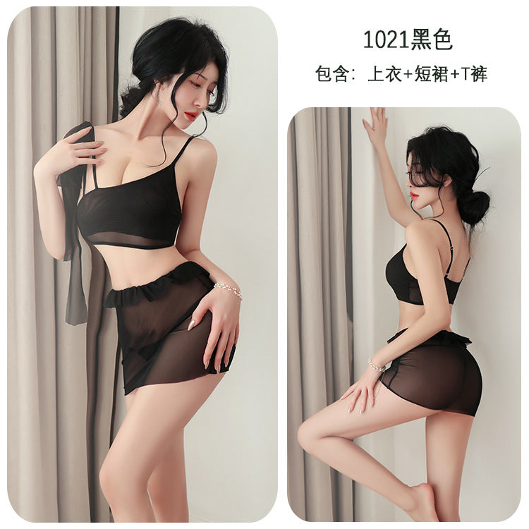 【A-1021】性感內衣情趣內衣透視分體裙激情誘惑免脫女睡衣睡裙