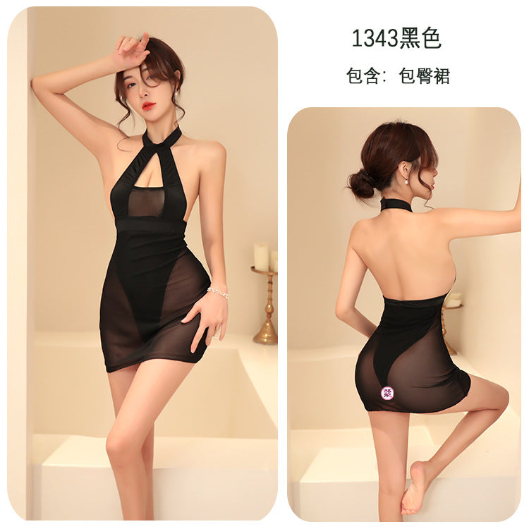 【A-1343】情趣內衣性感制服誘惑鏤空火辣包臀裙激情制服女睡衣睡裙