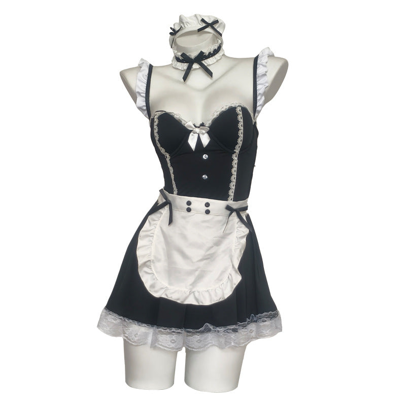 BT9200-性感情趣內衣嬌俏小管家の蕾絲花邊裙調情免脫制服誘惑睡衣女睡衣睡裙