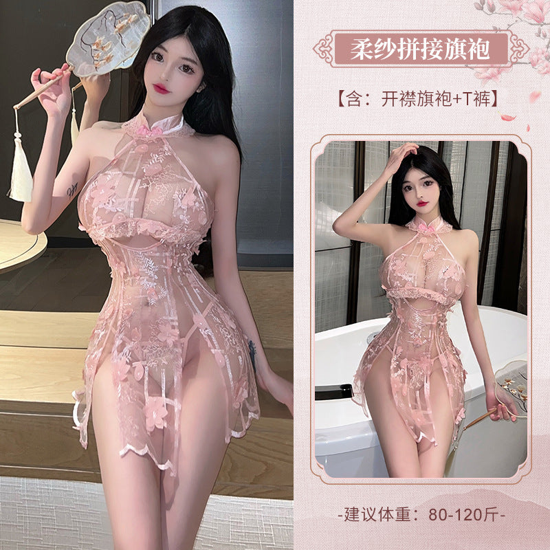 BT2768-性感內衣情趣內衣角色扮演旗袍高開叉性感誘惑免脫制服欲純女睡衣套裝女睡裙
