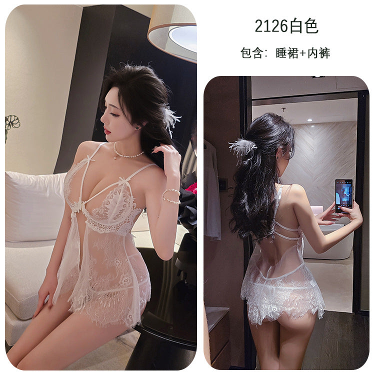 【A-2126】情趣內衣性感激情免脫開檔誘惑調情制服套裝純欲風女睡衣睡裙