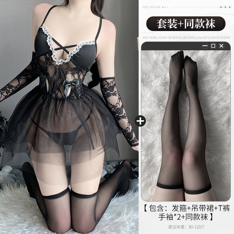 BT2817-性感內衣情趣內衣純欲蕾絲女僕角色扮演誘惑網紗透視女傭激情免脫套裝女睡衣睡裙