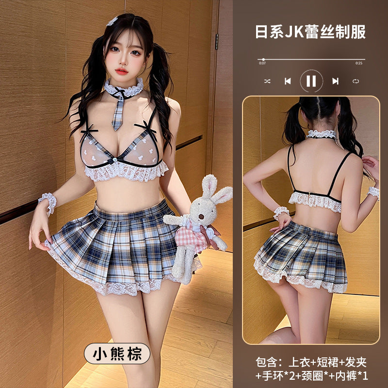 CT549-情趣內衣超短jk制服禁欲系情侶趣味cos服胖MM180斤一件代發批發女睡衣睡裙