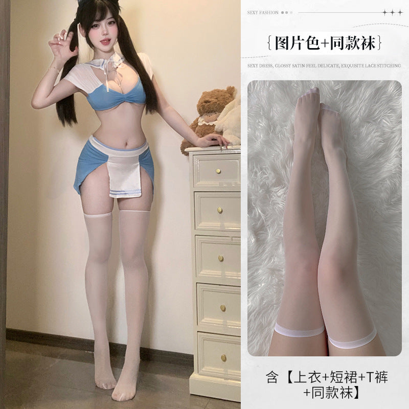 BS2952-情趣內衣甜美性感學院風制服套裝調情性趣露胸免脫誘惑套裝女睡衣睡裙