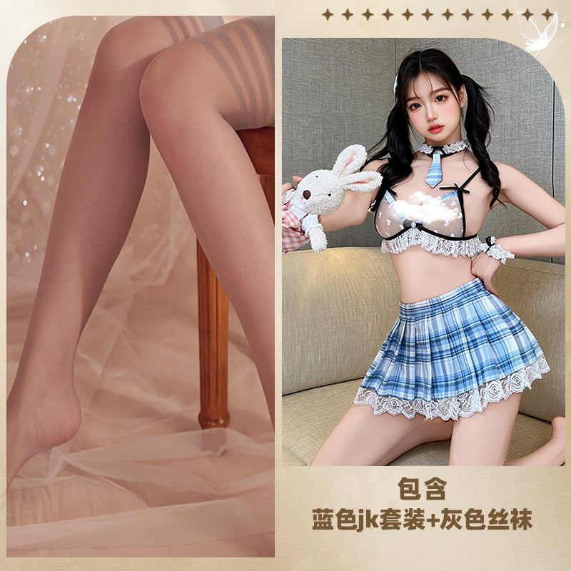 CT549-情趣內衣超短jk制服禁欲系情侶趣味cos服胖MM180斤一件代發批發女睡衣睡裙