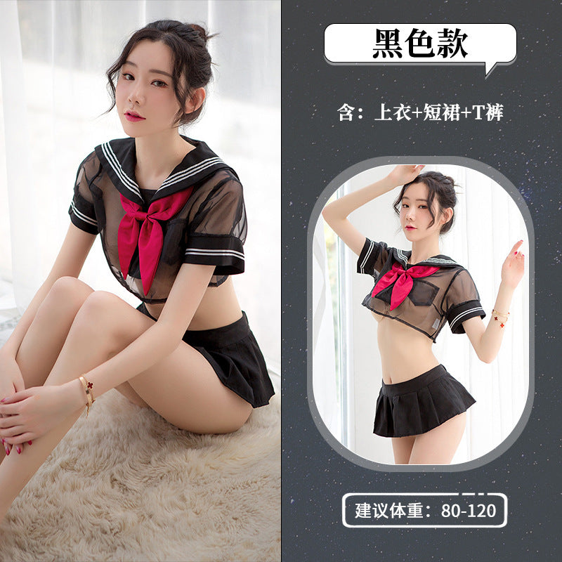 BT2359-性感內衣情趣內衣性感學生裝制服水手服短裙透明套裝誘惑女可愛學院風女睡衣睡裙