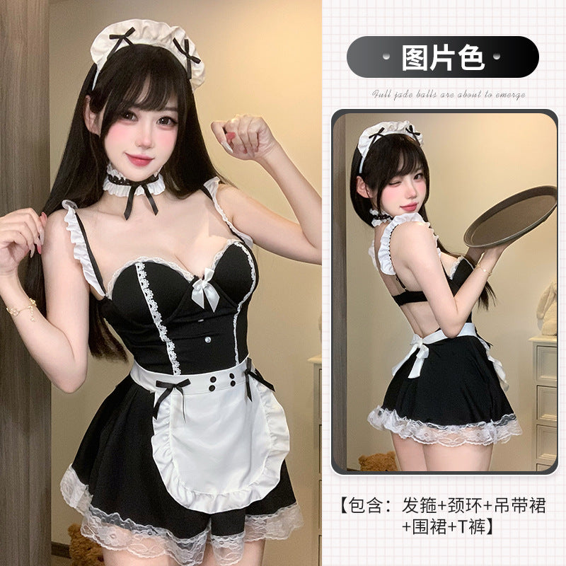 BT9200-性感情趣內衣嬌俏小管家の蕾絲花邊裙調情免脫制服誘惑睡衣女睡衣睡裙