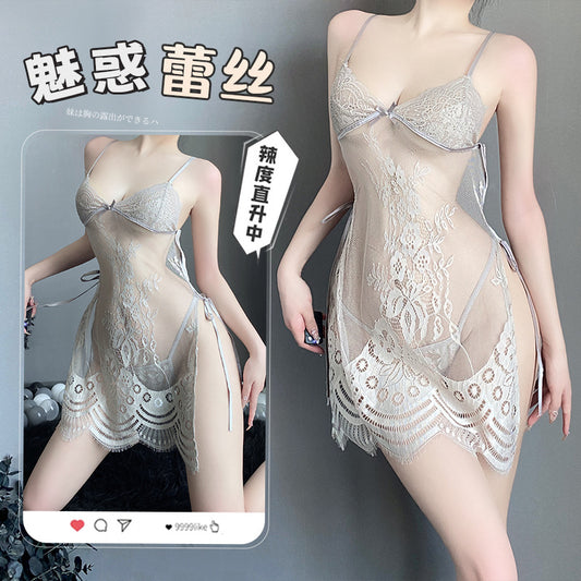 BS8224-性感內衣情趣內衣性感女睡裙側開透視吊帶睡衣激情衣服純欲免脫女睡衣睡裙