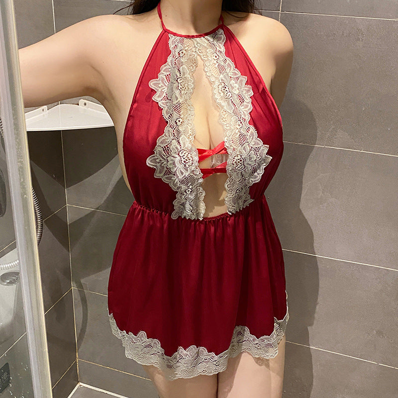 CS279-大碼性感情趣睡衣露背女睡衣蕾絲睡裙