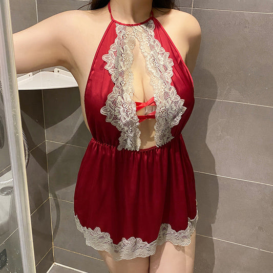 CS279-大碼性感情趣睡衣露背女睡衣蕾絲睡裙