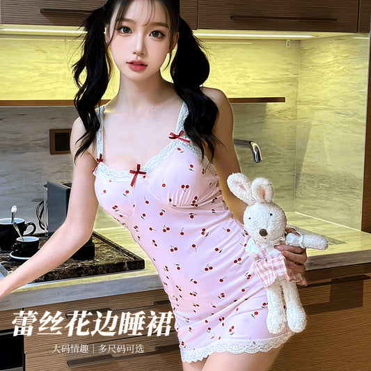 CS485-大碼性感情趣內衣調情性趣睡衣高端蕾絲胖mm戰袍睡裙床上