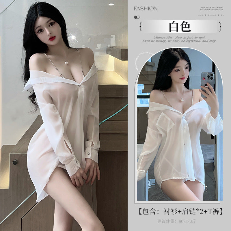 BT8202-性感內衣情趣內衣女睡衣襯衫開檔純欲制服角色扮演誘惑火辣激情戰袍