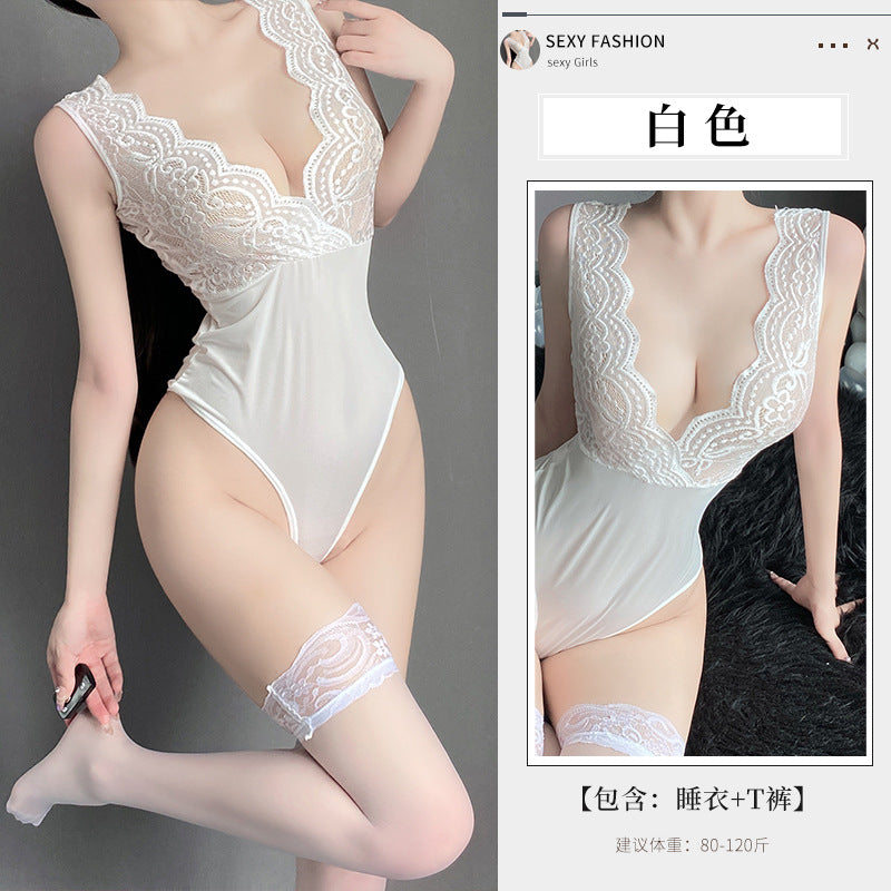 BS8619-性感情趣內衣女透視純欲蕾絲睡衣誘惑激情制服套裝連體衣女睡衣睡裙