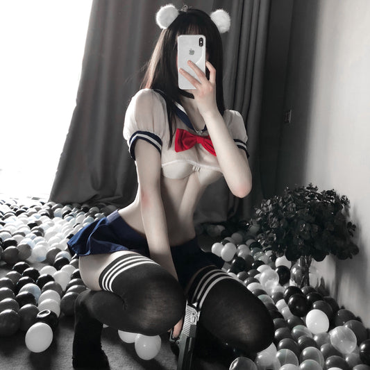 BT2130-情趣內衣可愛分體學生裝甜美學生服制服誘惑套裝代發