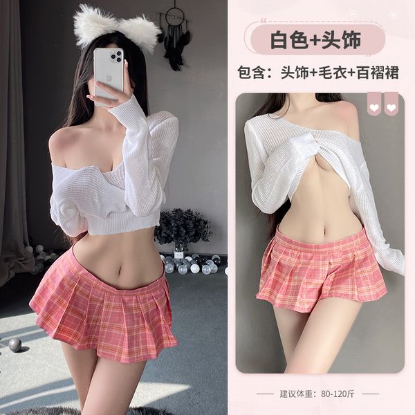 BT1055-性感情趣內衣可愛校園JK毛衣制服透明誘惑激情套裝