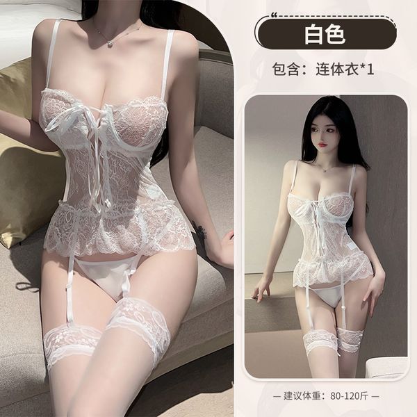 BS1390-性感內衣性感吊帶蕾絲抹胸透視開檔免脫連體衣裝