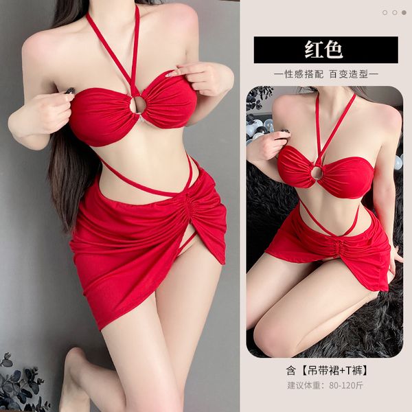 BT2713-性感內衣女睡衣吊帶高腰開叉夜店女王睡裙短裙激情裝