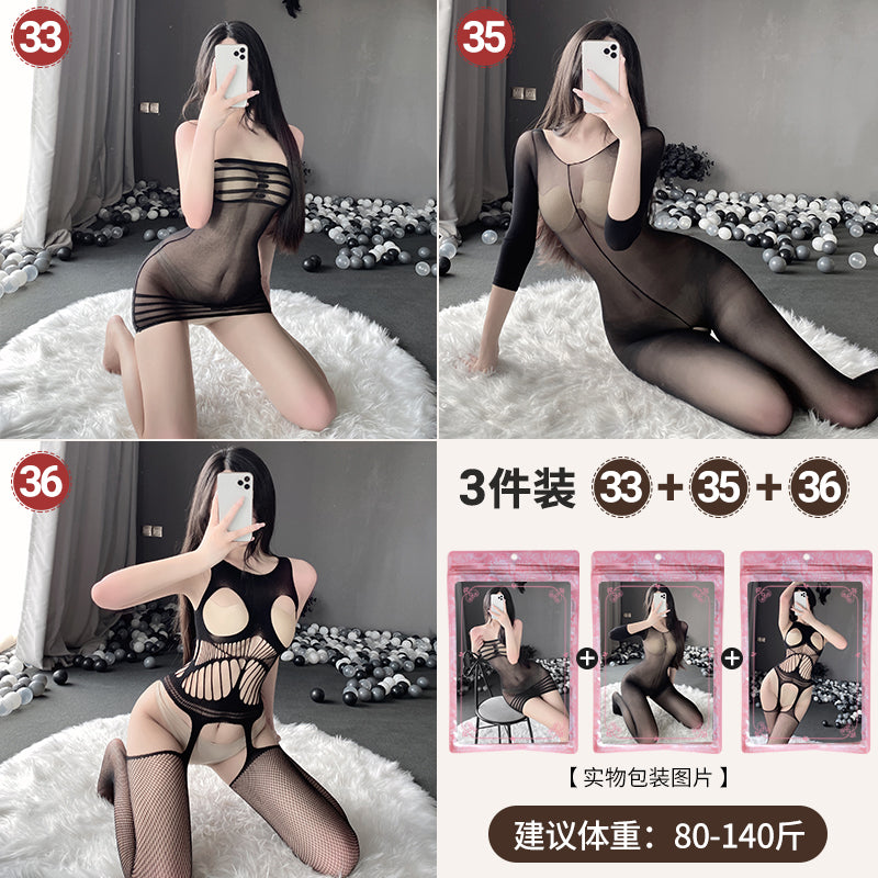 【組合系列】BO01-BO36-情趣內衣大碼性感透視鏤空網衣連體衣誘惑開檔絲襪裝