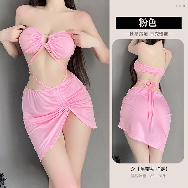 BT2713-性感內衣女睡衣吊帶高腰開叉夜店女王睡裙短裙激情裝