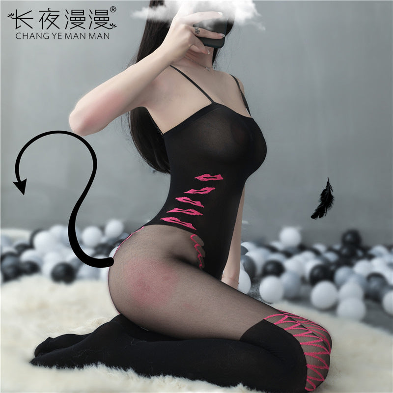 組合系列A24-情趣內衣女性感透明情趣連體絲襪免脫開網衣連體衣誘惑