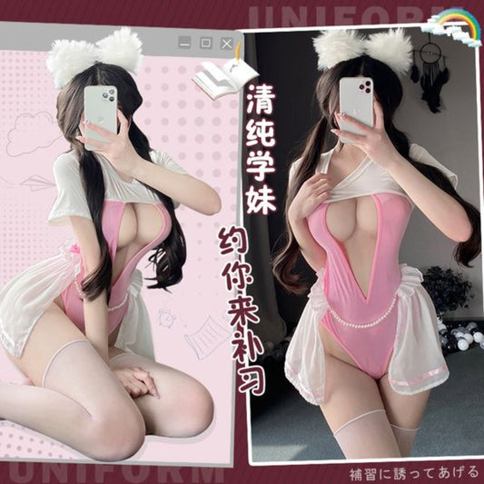 BT2727-性感內衣校園學生jk可愛學妹裝甜美激情制服床上免脫誘惑套裝