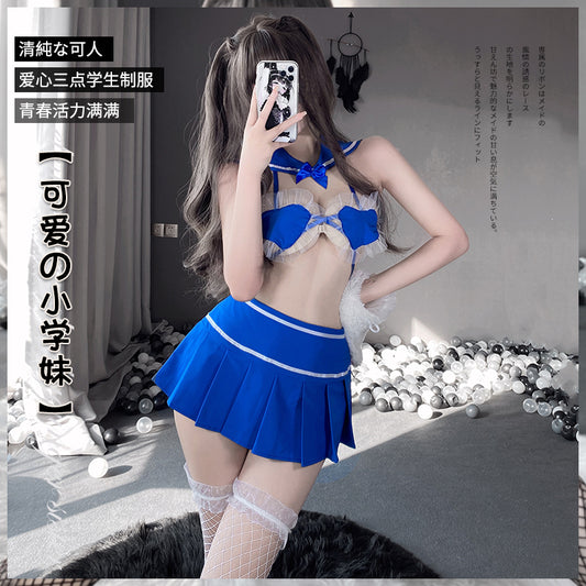 BT2514-情趣內衣性感挑逗愛心三點學生制服純欲床上誘惑激情裝女
