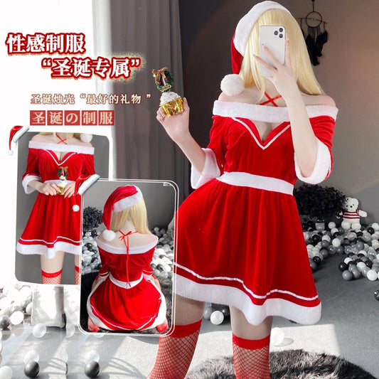 BT2493-情趣內衣性感可愛聖誕套裝抹胸制服誘惑