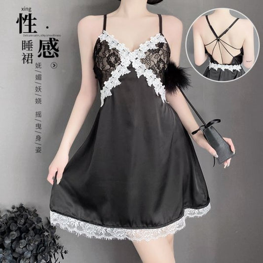 BS2551-性感蕾絲透視誘惑吊帶睡裙情趣內衣套裝代發