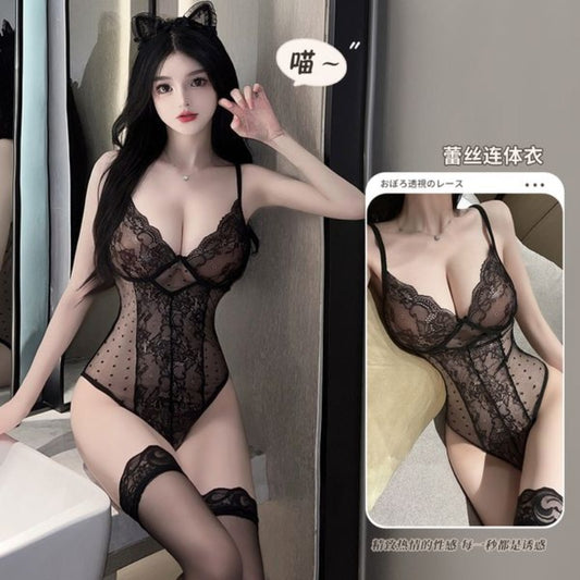 BS1391-性感情趣內衣蕾絲純欲吊帶連體衣顯瘦修身床上免脫