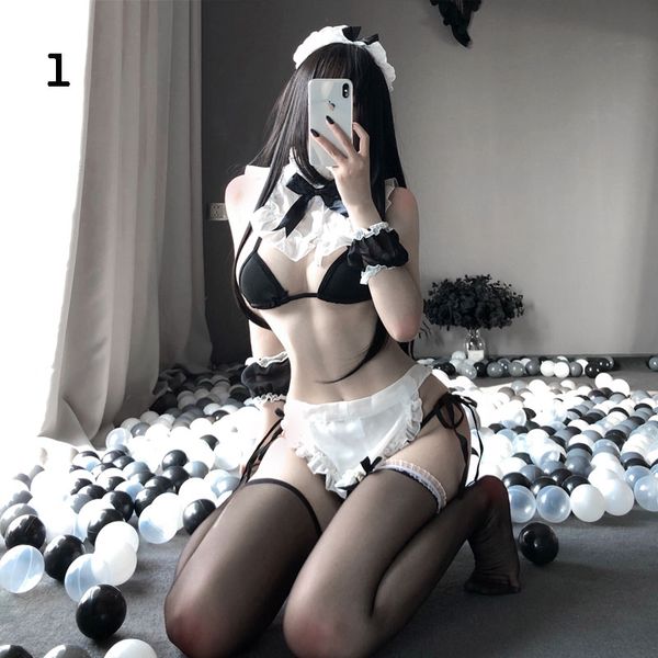 【組合系列】BTBS-20黑色系套裝性感蕾絲制服睡裙套裝誘惑