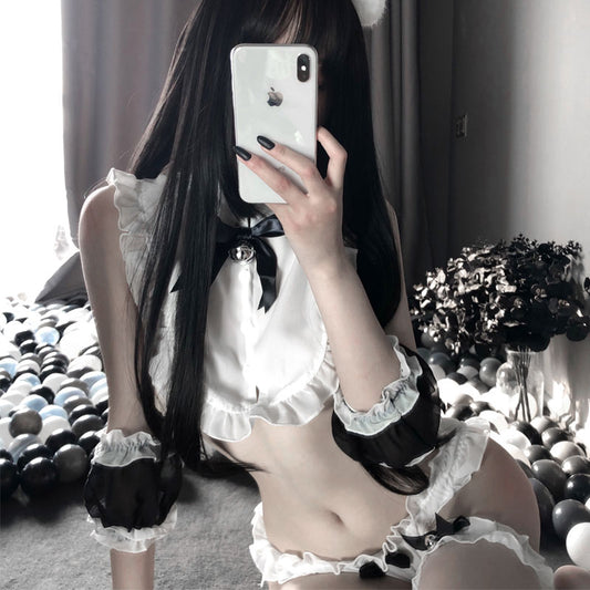 BT2372-情趣內衣女性感誘惑毛絨小球兔尾分體式激情兔女套裝