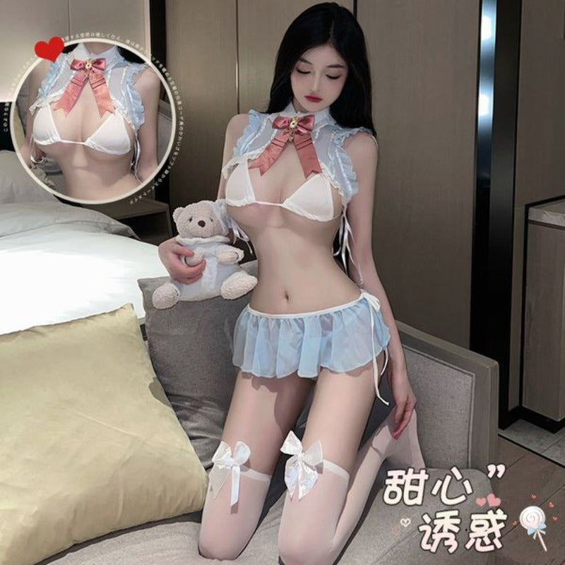 BT2378-情趣內衣睡衣女可愛暴露女裝禁欲兔女郎制服蕾絲JK套裝
