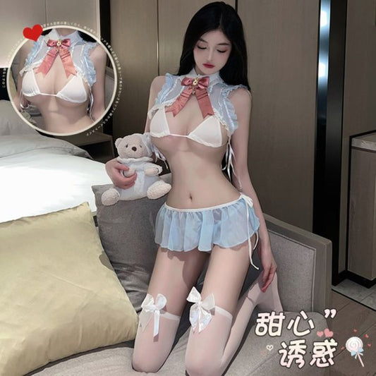BT2378-情趣內衣睡衣女可愛暴露女裝禁欲兔女郎制服蕾絲JK套裝