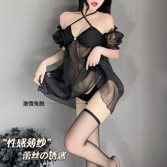 BS2595-情趣內衣透明薄紗睡衣吊帶睡裙女士火辣誘惑免脫挑逗