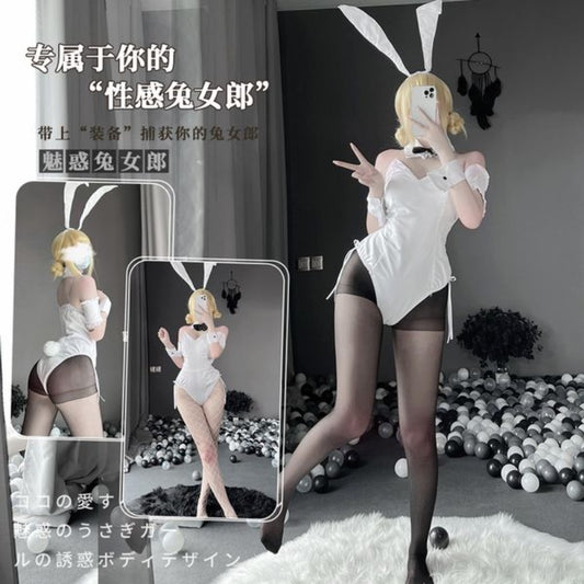 BT2474-情趣內衣性感純白兔女郎可愛迷人連體制服誘惑套裝