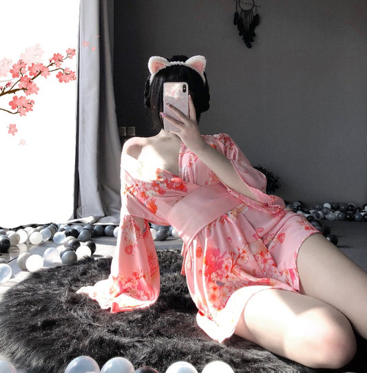 BT1142-性感情趣內衣和服制服誘惑衣服大碼開檔床上激情裝