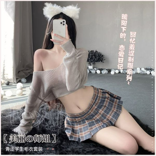 BT1055-性感情趣內衣可愛校園JK毛衣制服透明誘惑激情套裝