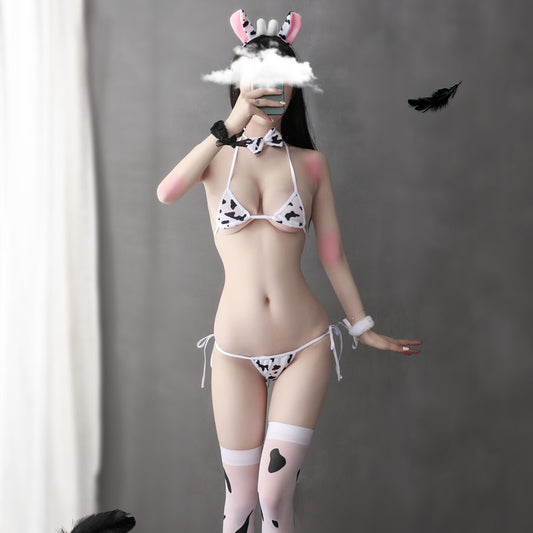 【A-1307】內衣女性感呆萌奶牛三點式角色扮演套裝誘惑