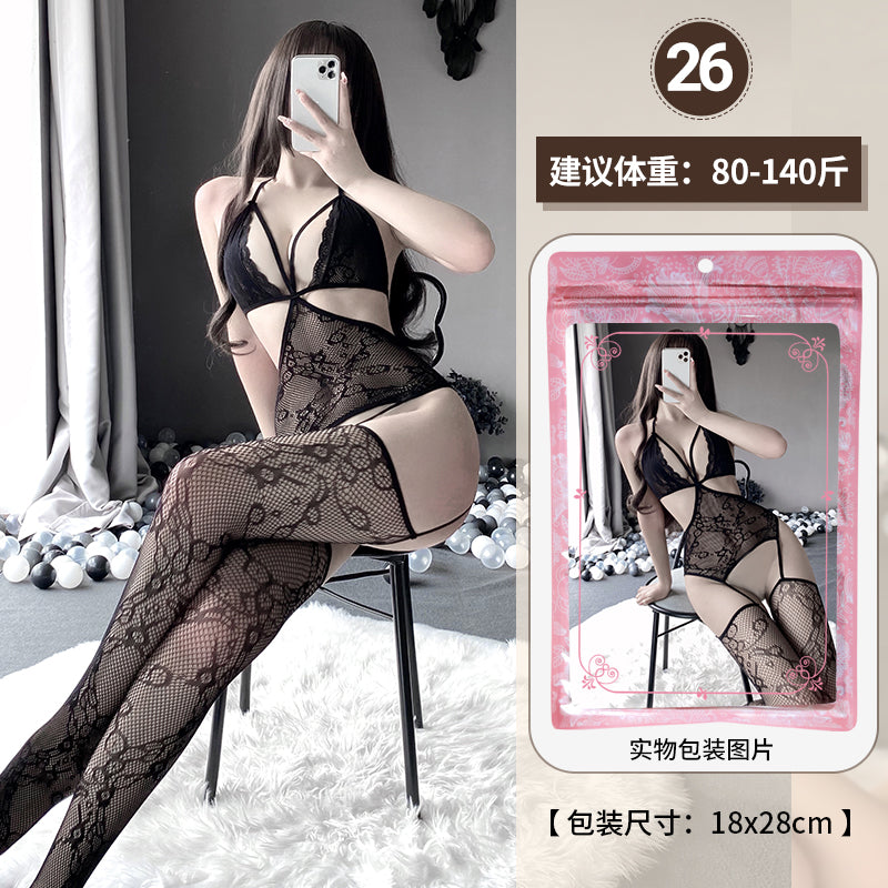 【組合系列】BO01-BO36-情趣內衣大碼性感透視鏤空網衣連體衣誘惑開檔絲襪裝