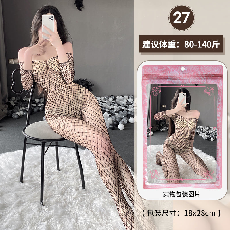 【組合系列】BO01-BO36-情趣內衣大碼性感透視鏤空網衣連體衣誘惑開檔絲襪裝