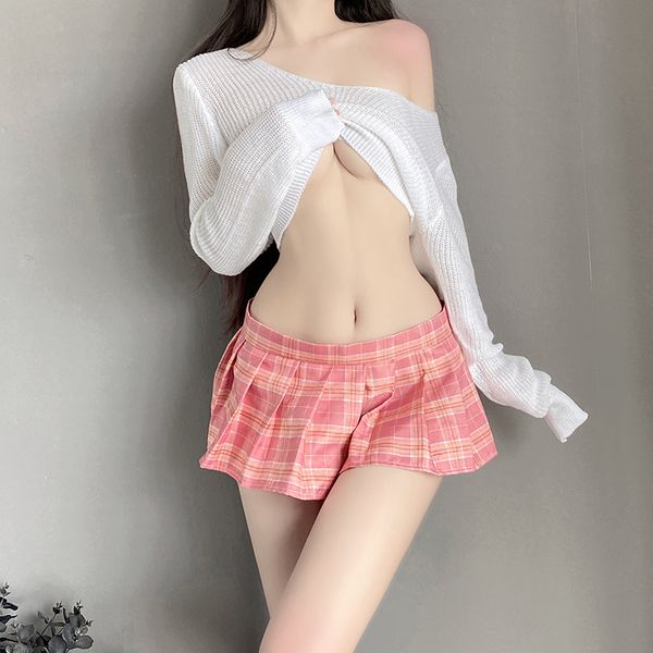 BT1055-性感情趣內衣可愛校園JK毛衣制服透明誘惑激情套裝