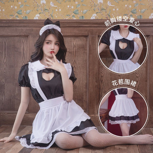 BT2432-情趣內衣制服誘惑蕾絲角色扮演性感愛心猫咪女僕女傭套裝