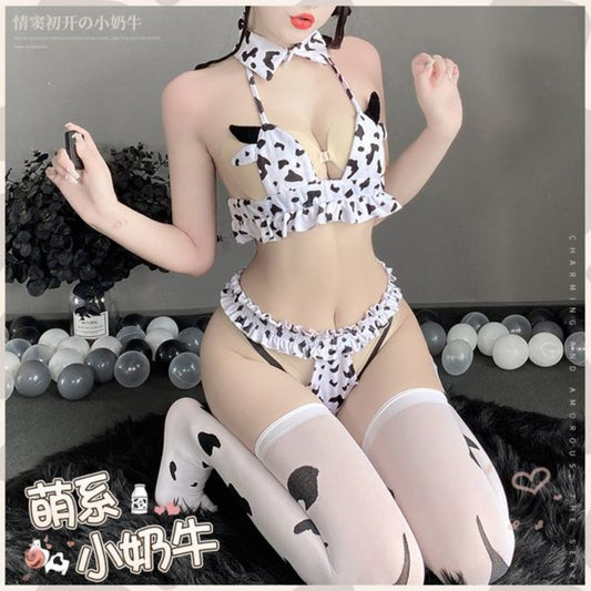 BT2642-情趣內衣性感奶牛可愛萬聖節制服誘惑三點式火角色扮演