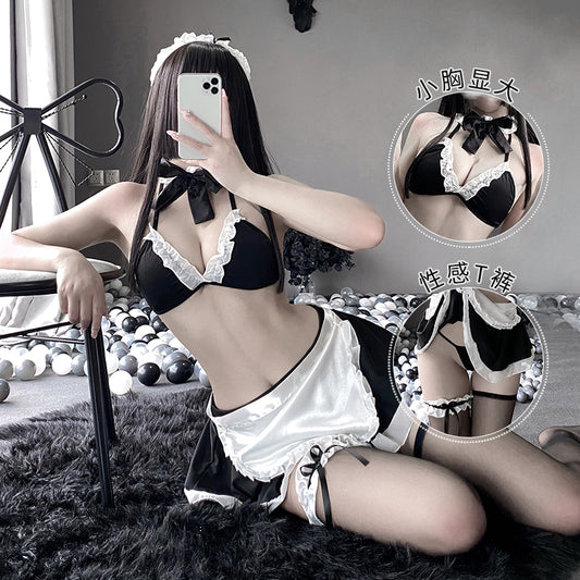 BT2352-情趣內衣女裝性感透視制服誘惑角色扮演開檔三點式女僕套裝