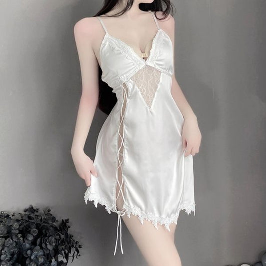 BS2534-性感蕾絲誘惑露背顯瘦睡衣開叉吊帶裙家居服