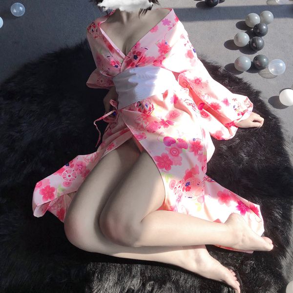 BT1140-情趣內衣制服誘惑日式遊戲少女性感長款印花和服