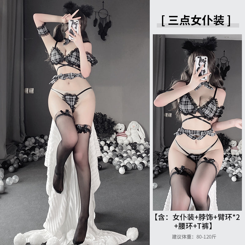 BT2511-情趣內衣小胸激情套裝蕾絲火辣免脫三點女傭女僕制服誘惑床上性感騷