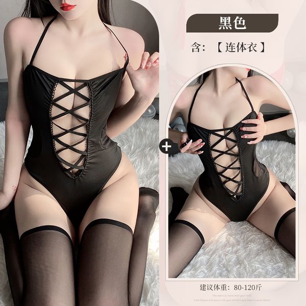 BS2658-情趣內衣性感交叉鏤空露胸綁帶連體衣床上激情免脫裝