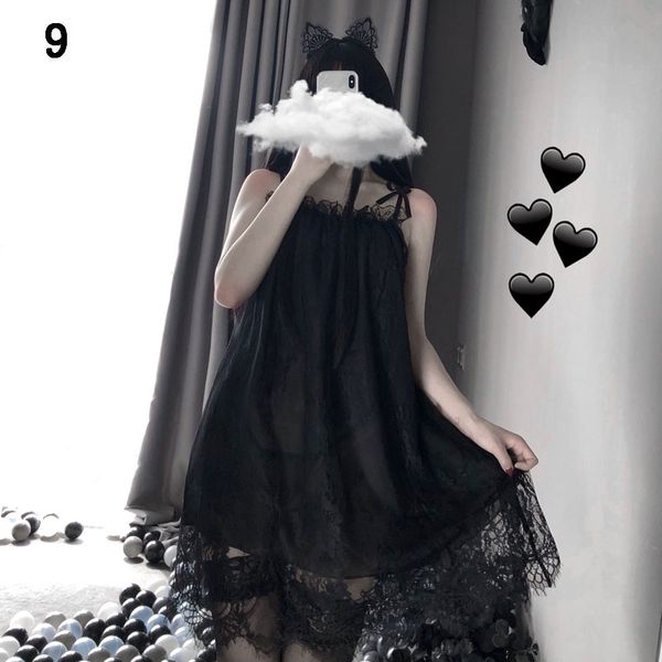 【組合系列】BTBS-20黑色系套裝性感蕾絲制服睡裙套裝誘惑