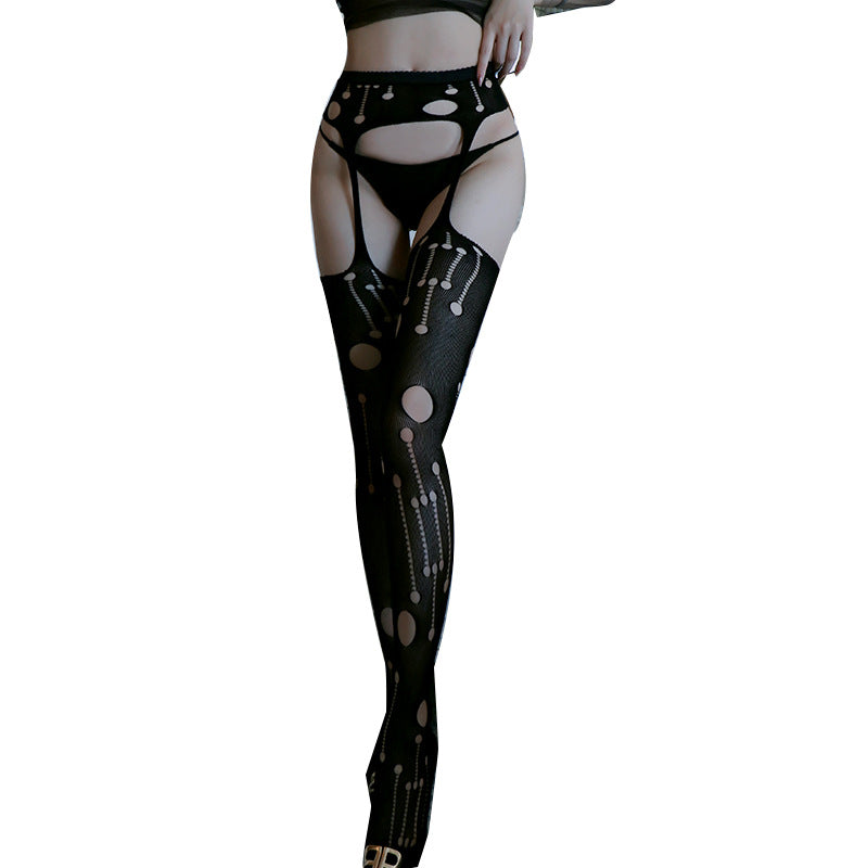 AS5082-情趣內衣女士透視免脫開檔襪吊帶襪網襪絲襪